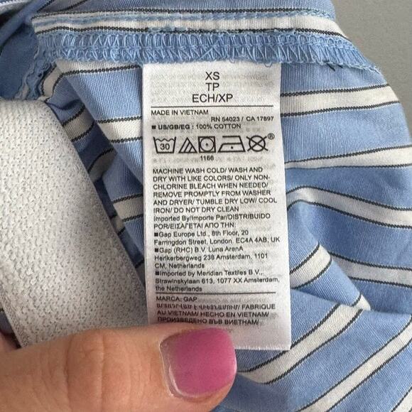 NEW NWT Gap Striped Drawstring Relaxed Fit Cotton Pajama Pants Blue XS - Picture 10 of 10